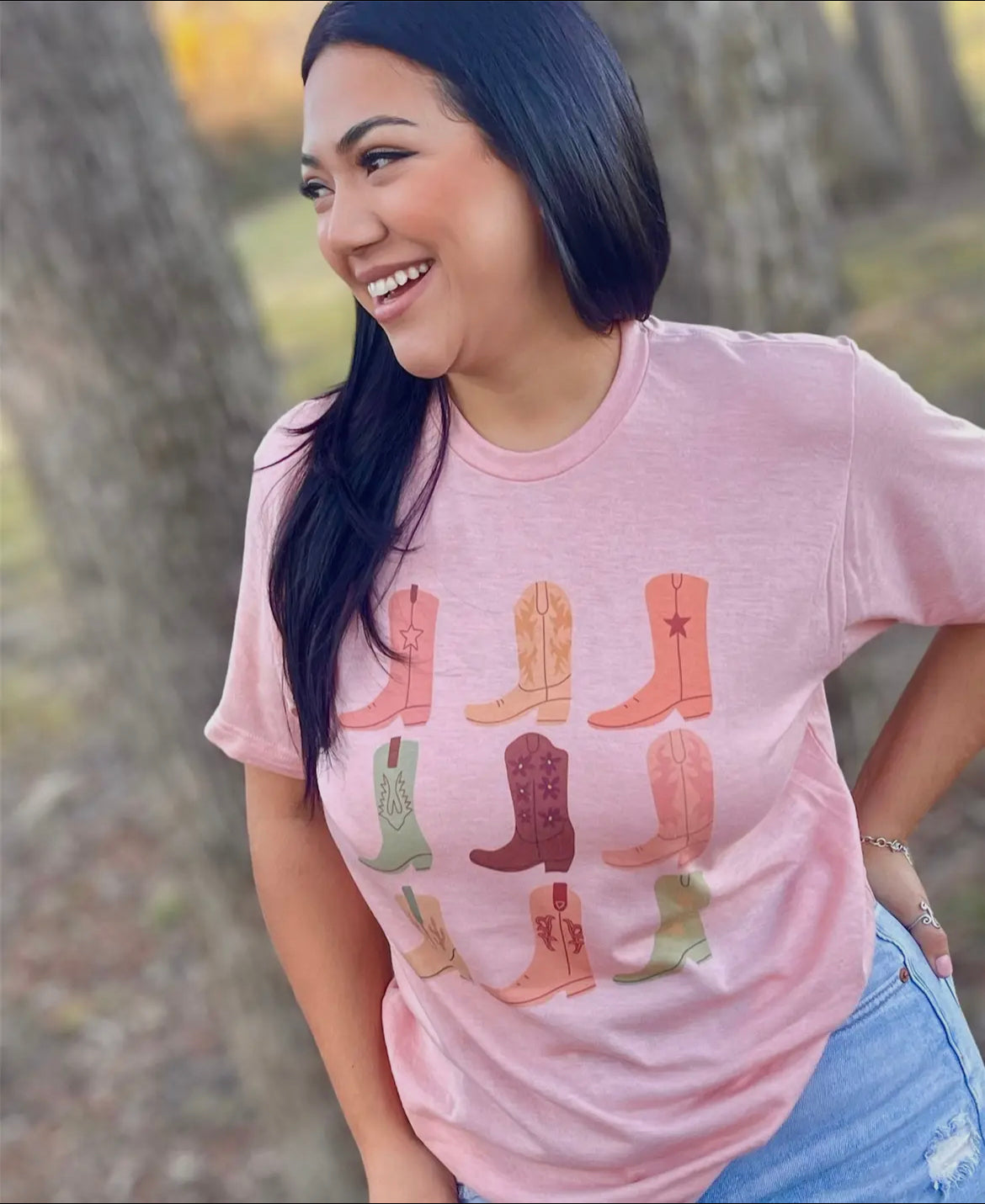 Colorful Cowgirl Boot Tee