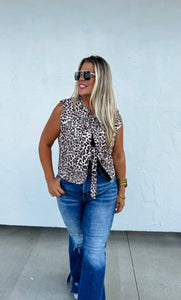 Everly Cheetah Quilted Vest